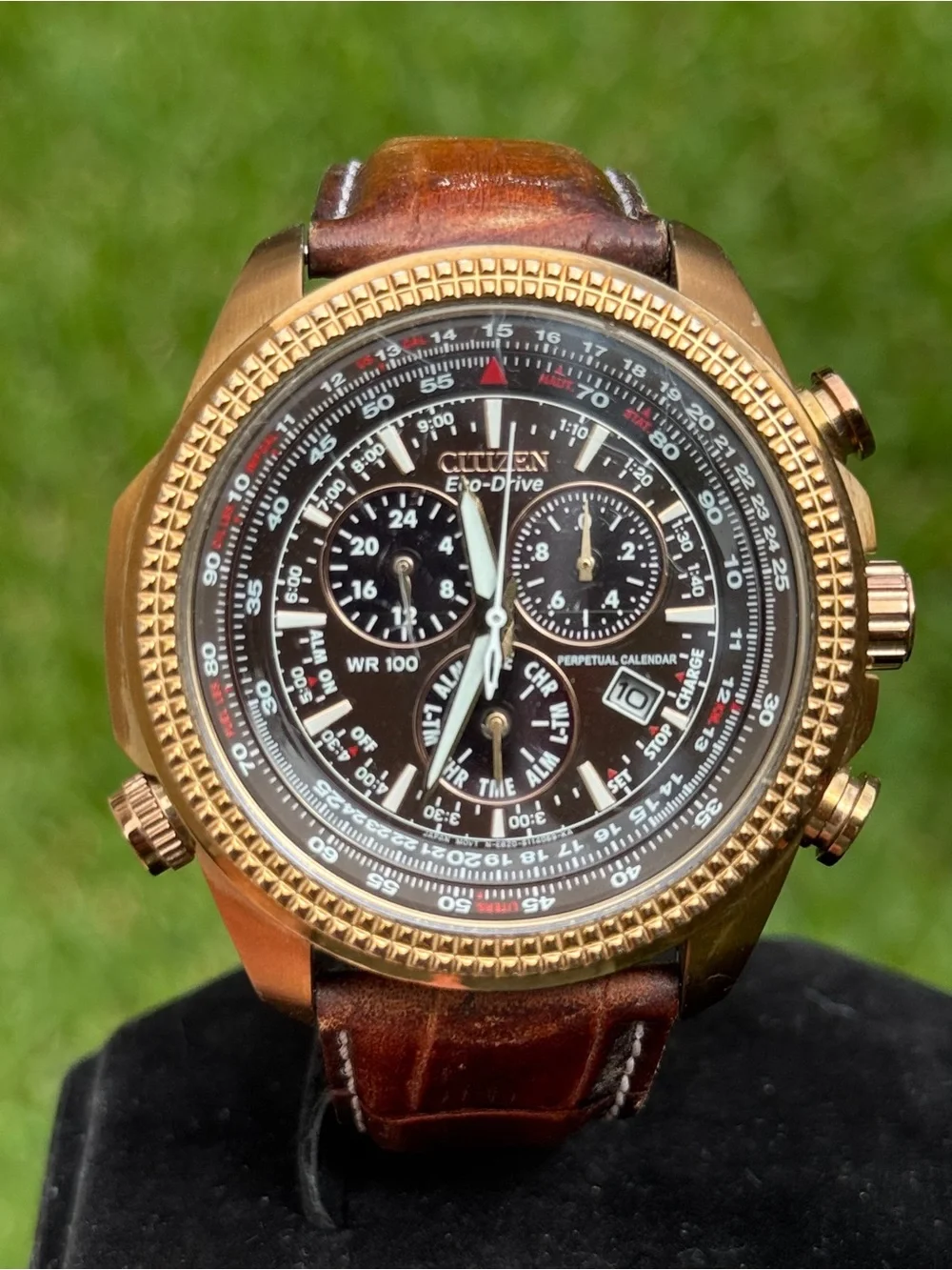 CITIZEN BL5403-03X Perpetual Calendar Brown Dial Leather Strap Men's Rose Gold